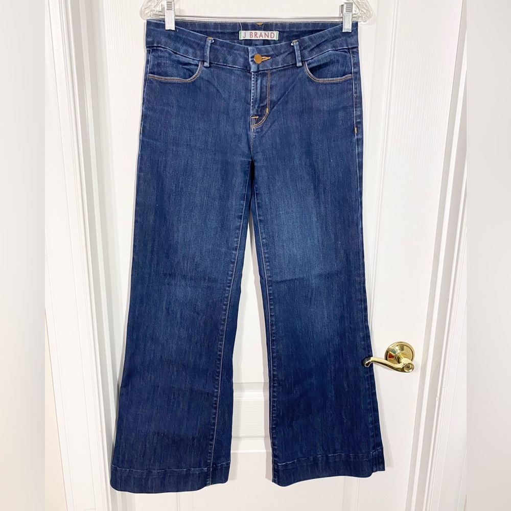 J Brand Wide Flare Leg Low Rise Jeans USA MADE Size 28